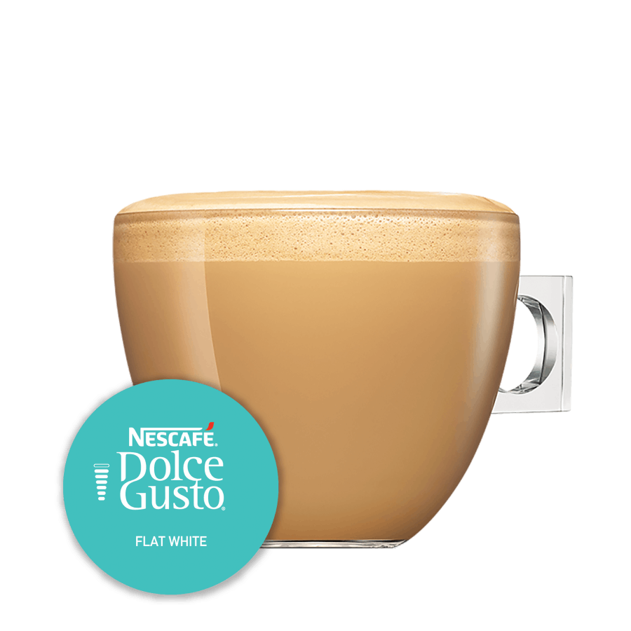 Flat White NESCAFÉ® Dolce Gusto® kapsułka i filiżanka z kawą