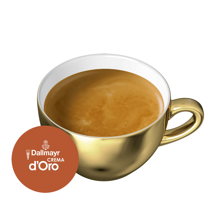 Dallmayr Crema d'Oro Intensa NESCAFÉ® Dolce Gusto® NESCAFÉ® Dolce Gusto® kapsułka i filiżanka z kawą