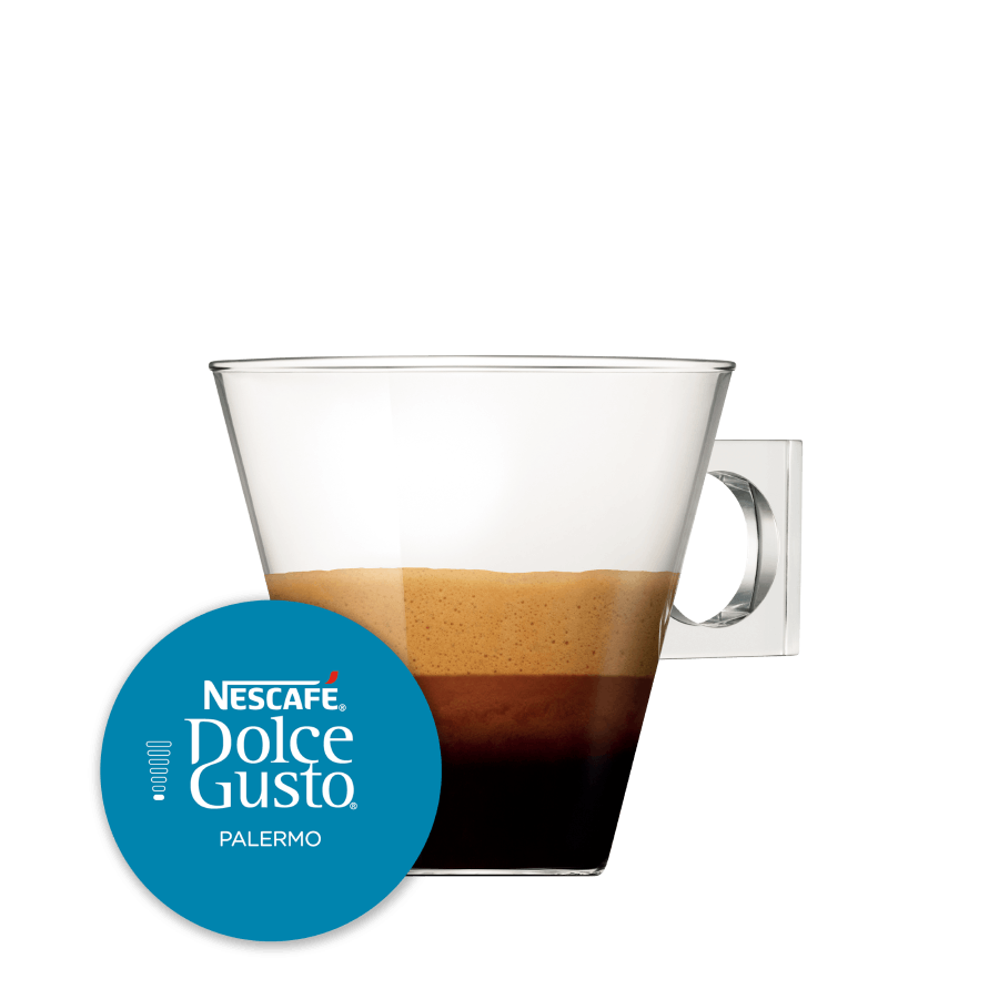 ESPRESSO PALERMO NESCAFÉ® Dolce Gusto® kapsułka i filiżanka z kawą